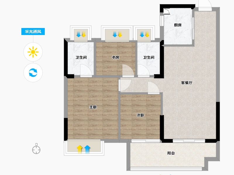 福建省-福州市-长乐澜山-76.01-户型库-采光通风