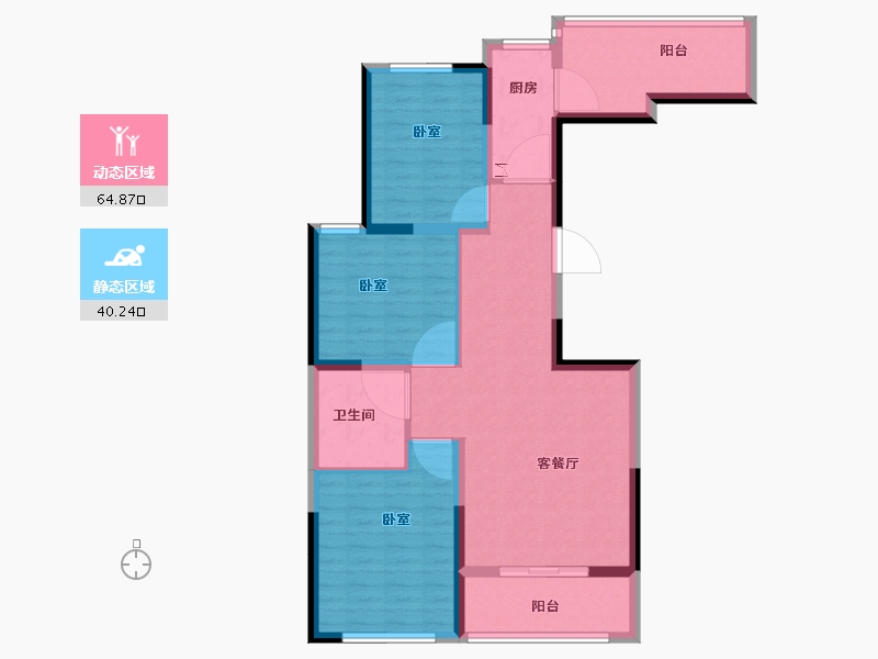 河南省-洛阳市-洛浦金苑-93.77-户型库-动静分区