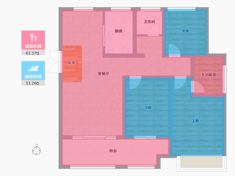 安徽省-滁州市-兴茂金陵北辰-85.41-户型库-动静分区