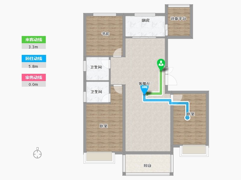 河南省-安阳市-国宾府-108.70-户型库-动静线