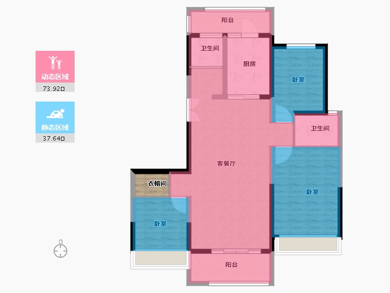 河南省-郑州市-长隆翰林苑-102.01-户型库-动静分区