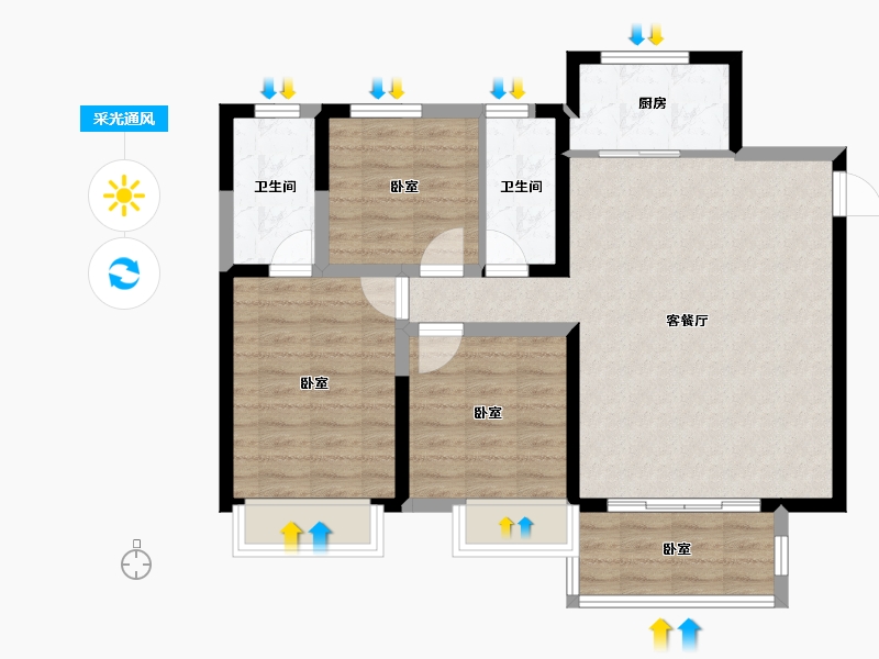 河南省-洛阳市-建业中州上院-83.59-户型库-采光通风