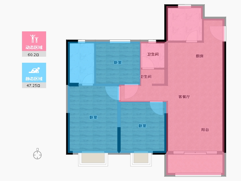 河南省-郑州市-金苑阳光里-97.40-户型库-动静分区