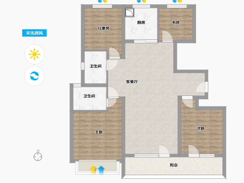 山东省-济南市-中海天钻-100.80-户型库-采光通风