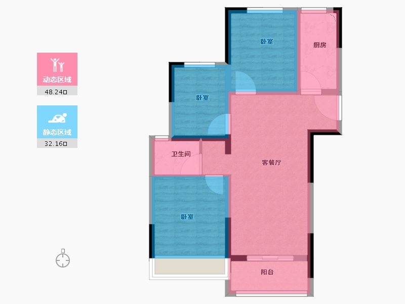 河南省-郑州市-旭辉有园-71.01-户型库-动静分区