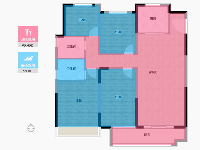 山东省-滨州市-中梁首府-115.90-户型库-动静分区