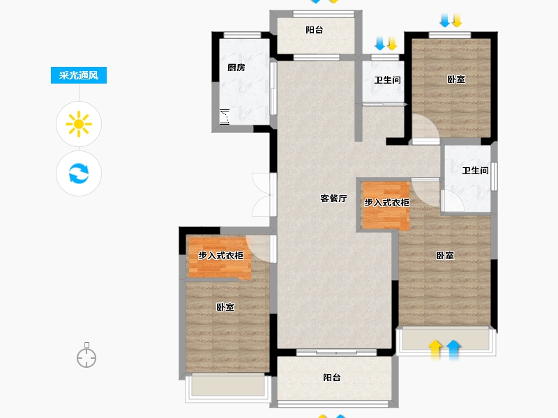 河南省-郑州市-长隆翰林苑-108.00-户型库-采光通风