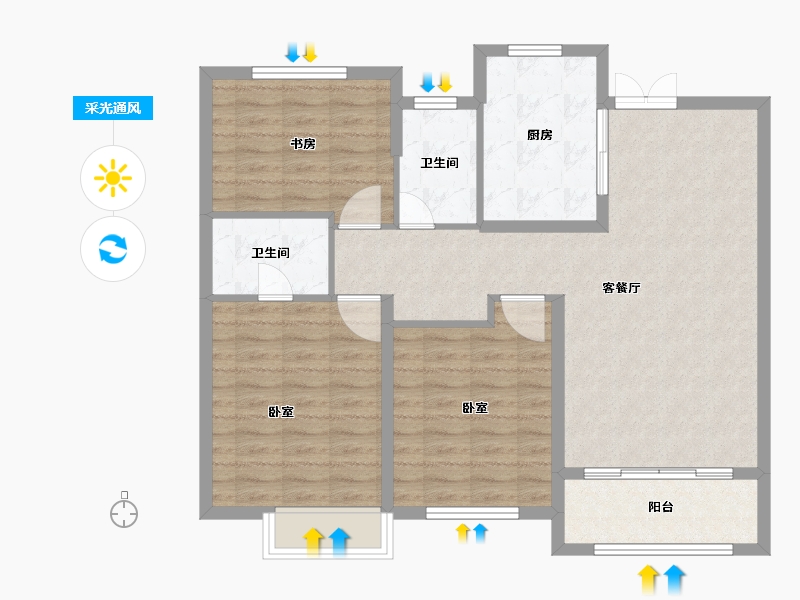 山东省-德州市-红烨・一品-97.00-户型库-采光通风