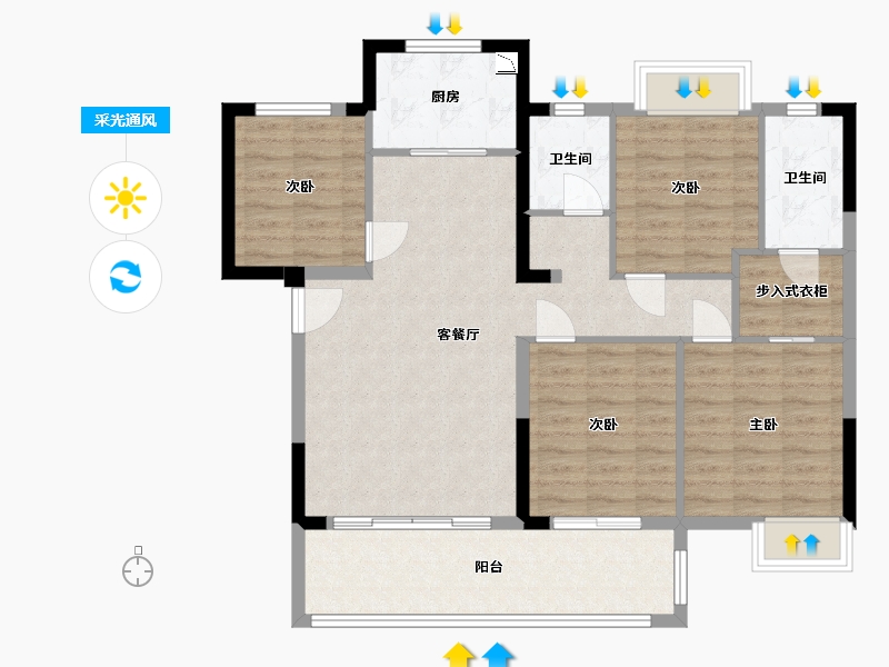 福建省-福州市-中发·海悦天澜-98.95-户型库-采光通风