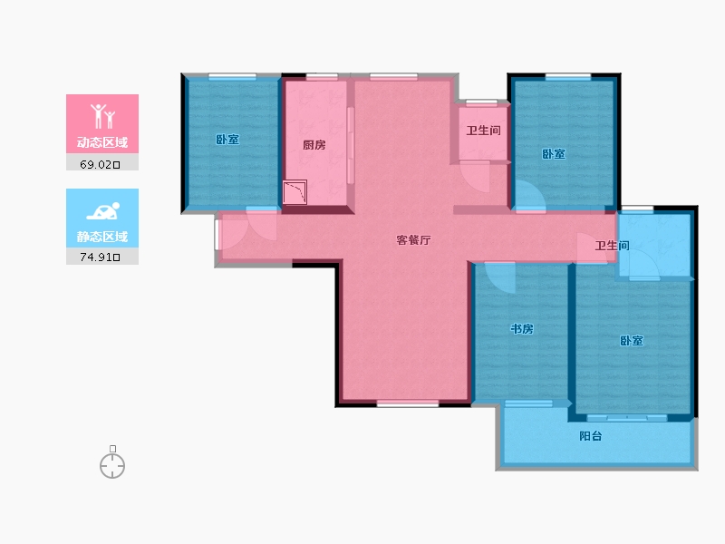 河南省-洛阳市-古都天玺-128.62-户型库-动静分区