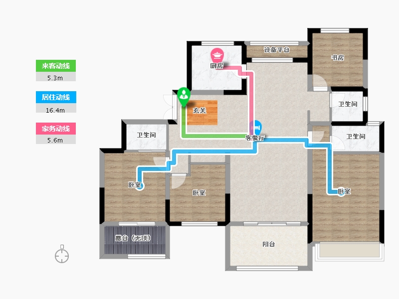 河南省-郑州市-中建·林溪上郡-135.29-户型库-动静线