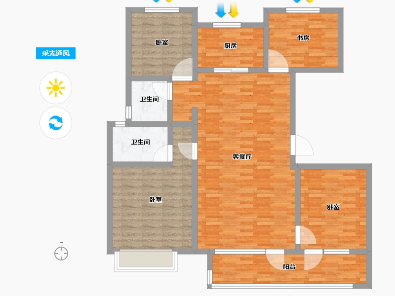 山东省-济南市-天宸-112.00-户型库-采光通风