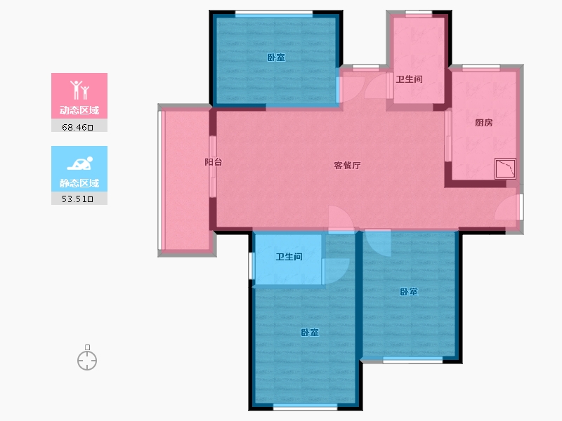 河南省-洛阳市-古都天玺-109.01-户型库-动静分区