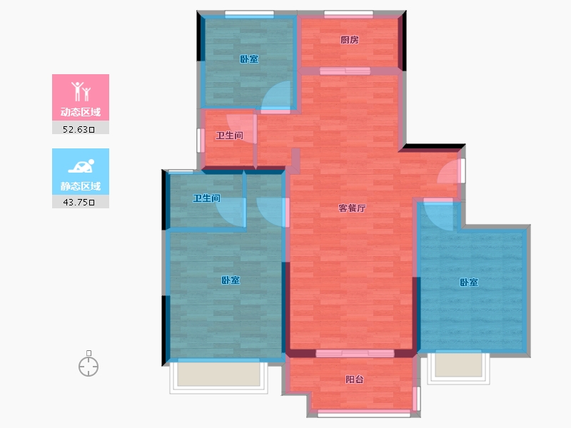 河南省-郑州市-云麓之城-86.00-户型库-动静分区