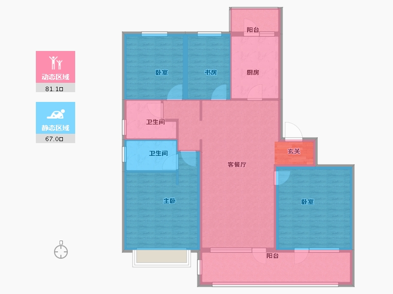 山东省-青岛市-海尔产城创世纪公馆-133.82-户型库-动静分区