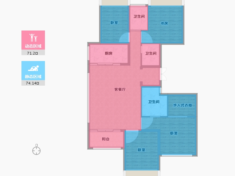 河南省-郑州市-绿城明月江南-132.00-户型库-动静分区