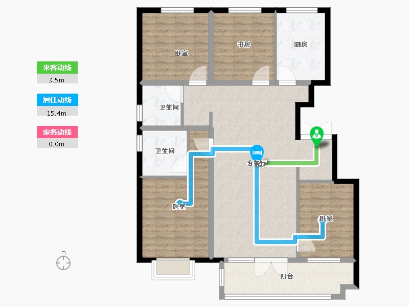 山东省-烟台市-鲁商公馆-116.00-户型库-动静线