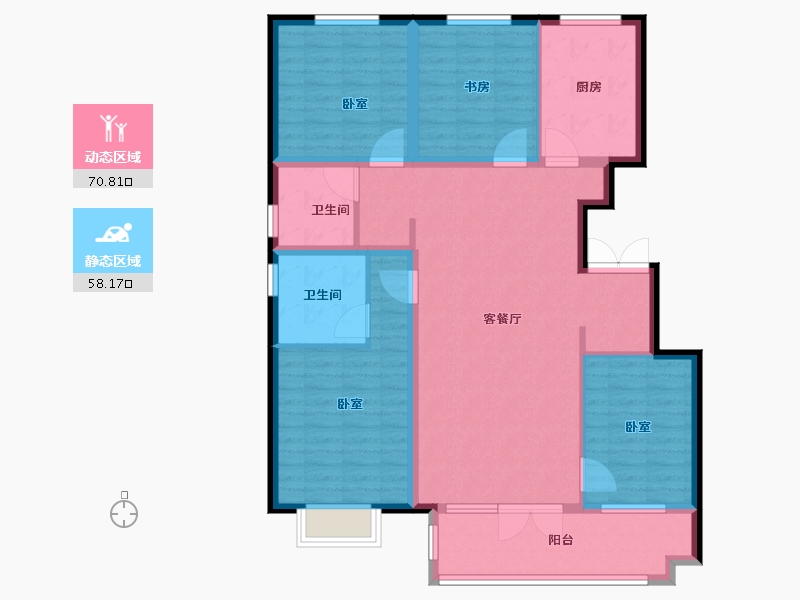 山东省-烟台市-鲁商公馆-116.00-户型库-动静分区