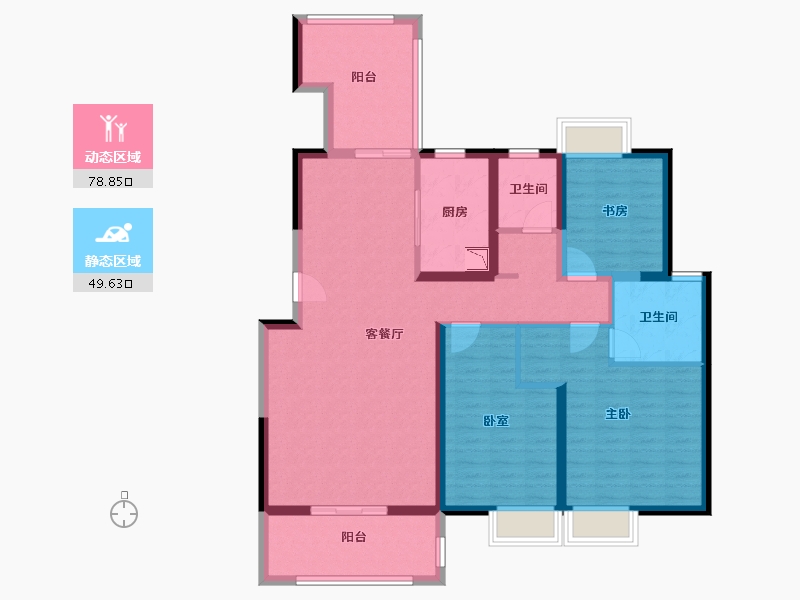 河南省-郑州市-法兰原著·半岛-114.80-户型库-动静分区