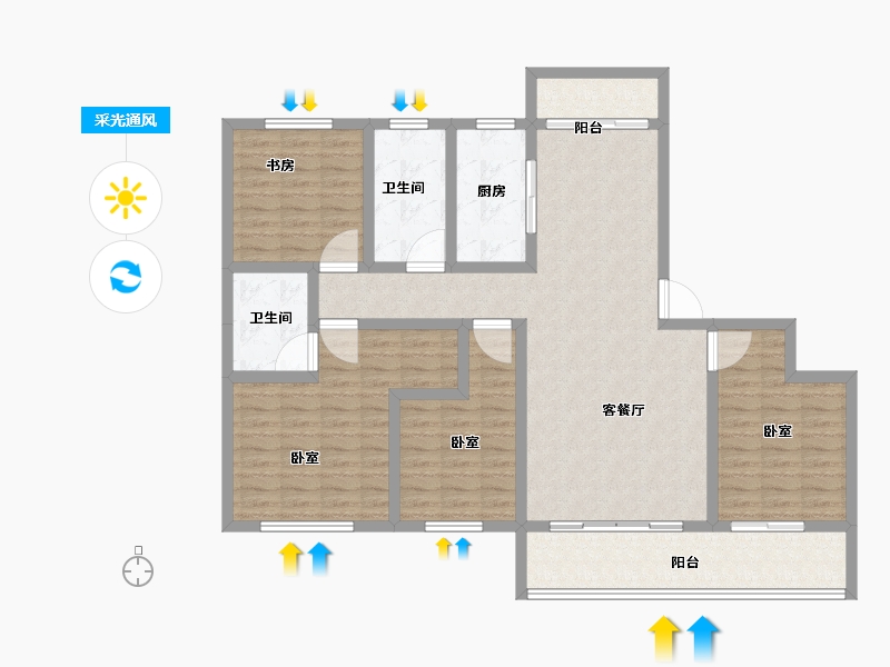 河南省-新乡市-理想国-122.01-户型库-采光通风