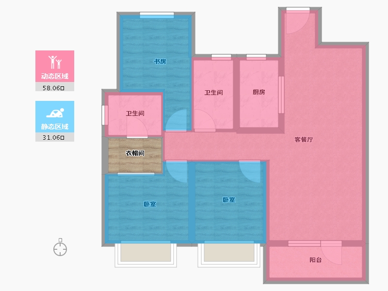 山东省-济南市-华润置地昆仑御-81.99-户型库-动静分区