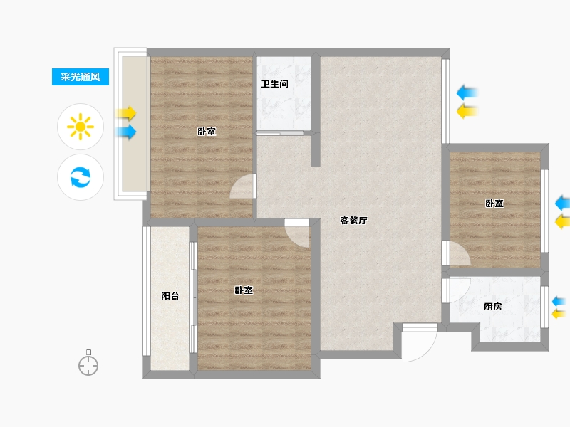 山东省-菏泽市-曹县金纬国宾府-89.00-户型库-采光通风