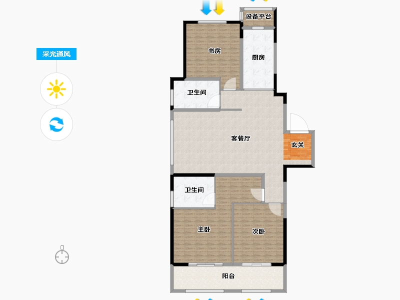 江苏省-常州市-弘阳燕澜风华住宅-196.00-户型库-采光通风