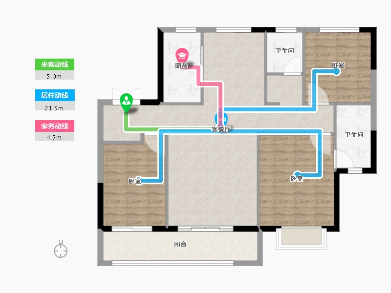 山东省-济南市-领秀城麓系洋房-102.00-户型库-动静线