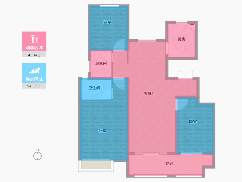 山东省-菏泽市-中丞玖璋台-110.01-户型库-动静分区