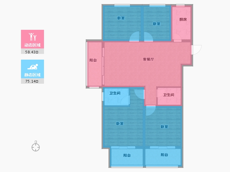 山东省-菏泽市-中央公馆（文庭雅苑）-120.18-户型库-动静分区