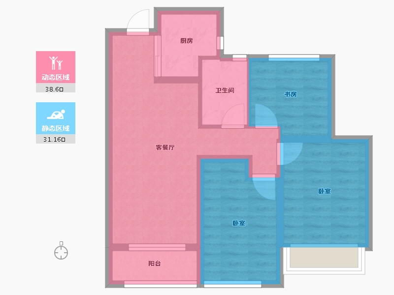 浙江省-嘉兴市-大悦府-60.68-户型库-动静分区