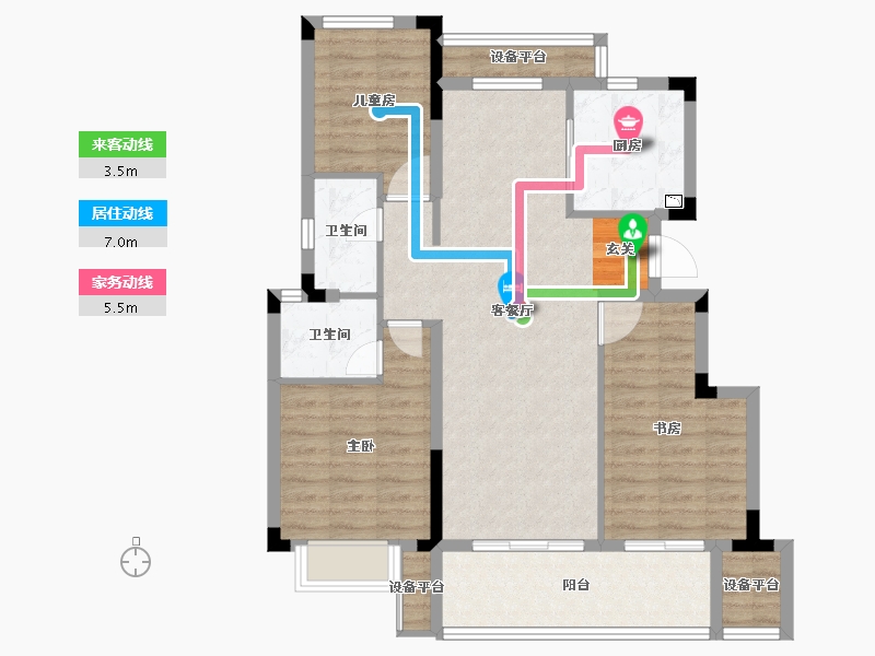 浙江省-台州市-海伦堡玖悦府-92.01-户型库-动静线