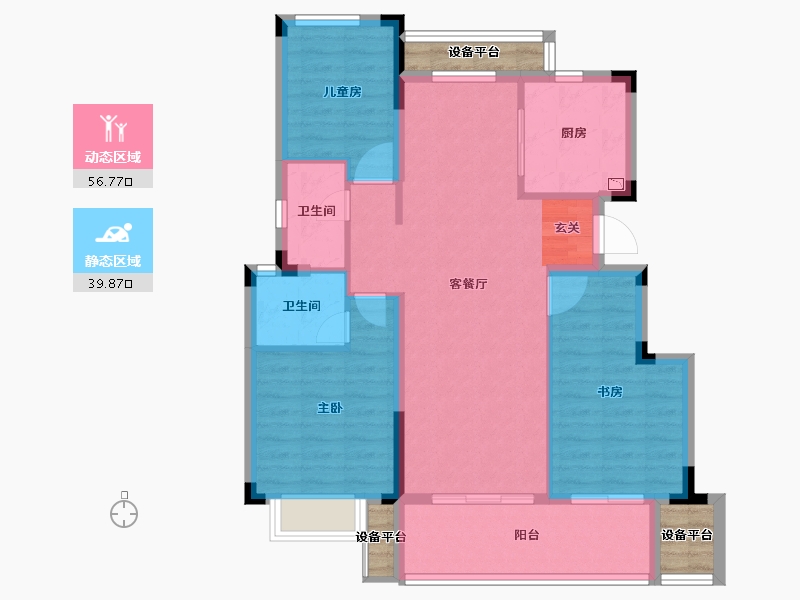 浙江省-台州市-海伦堡玖悦府-92.01-户型库-动静分区