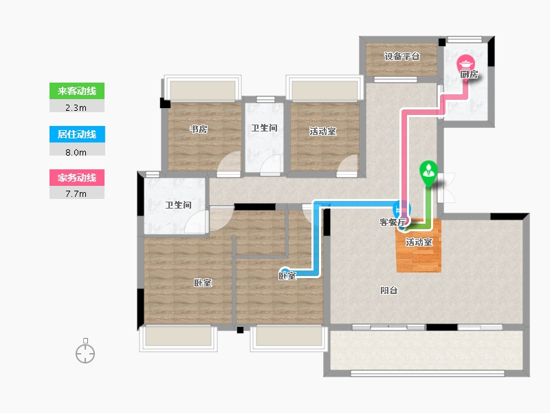 浙江省-绍兴市-红星天铂-128.00-户型库-动静线