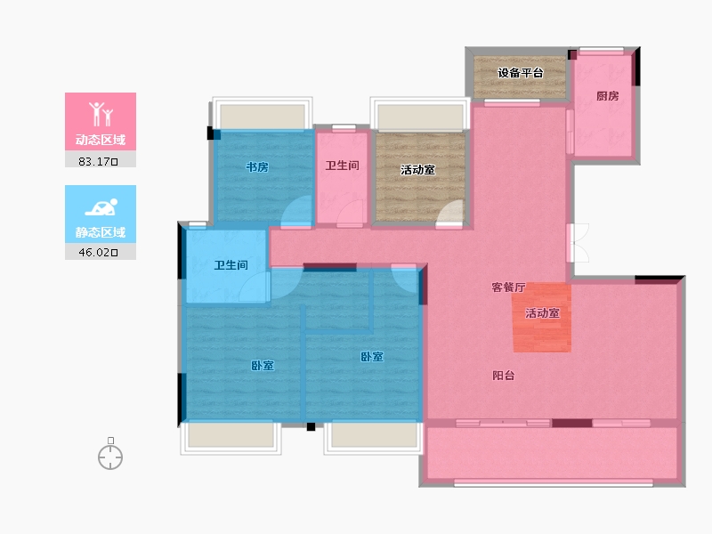 浙江省-绍兴市-红星天铂-128.00-户型库-动静分区