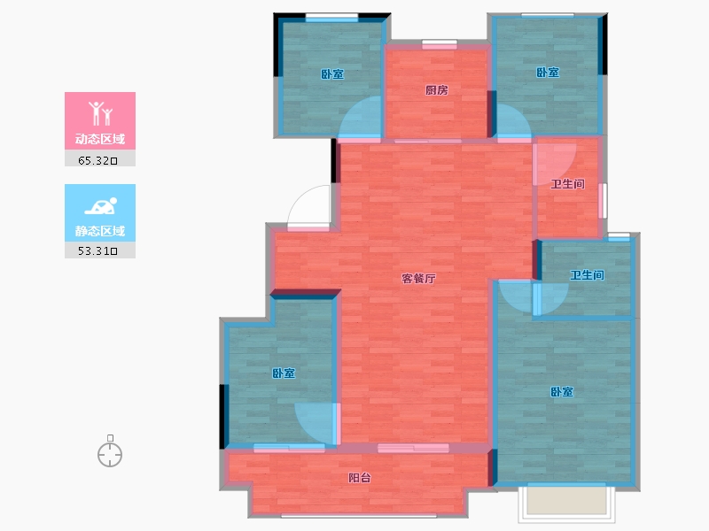 河南省-郑州市-康桥香蔓郡-108.00-户型库-动静分区