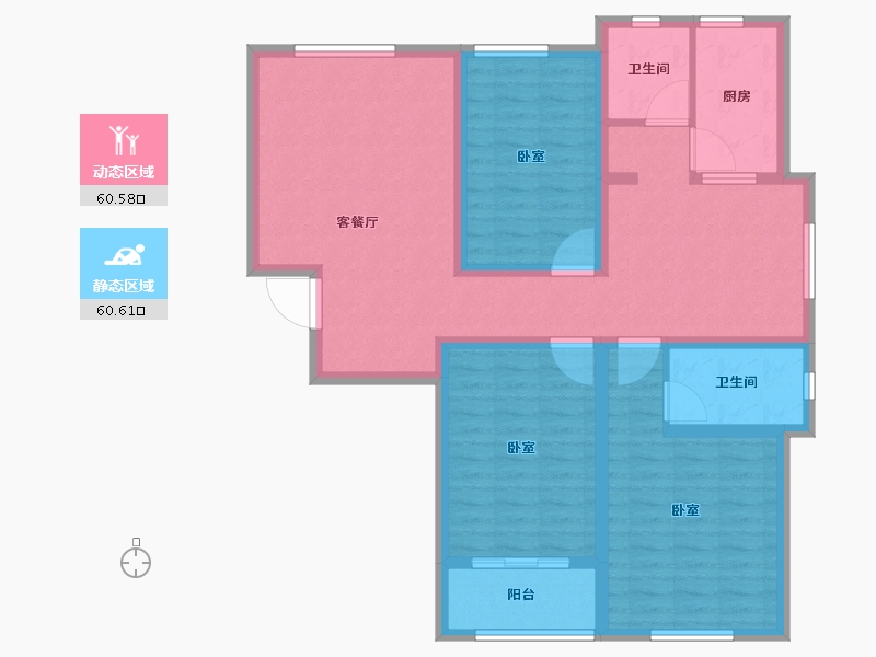 山东省-德州市-德房·正宁居-107.94-户型库-动静分区