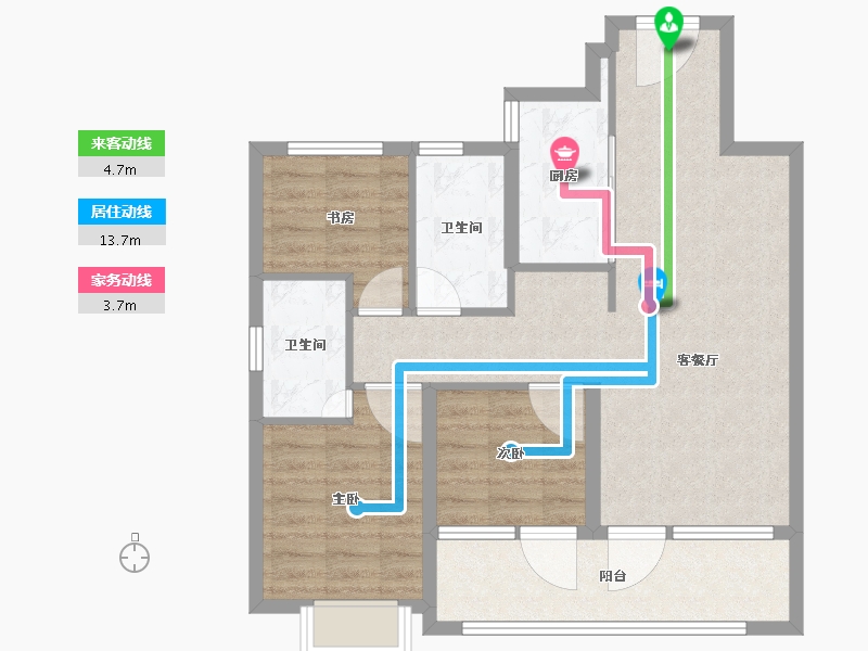 山东省-青岛市-青岛海洋活力区|融创中心·融耀-77.96-户型库-动静线