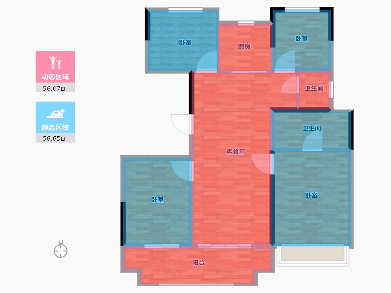 河南省-郑州市-云麓之城-102.00-户型库-动静分区