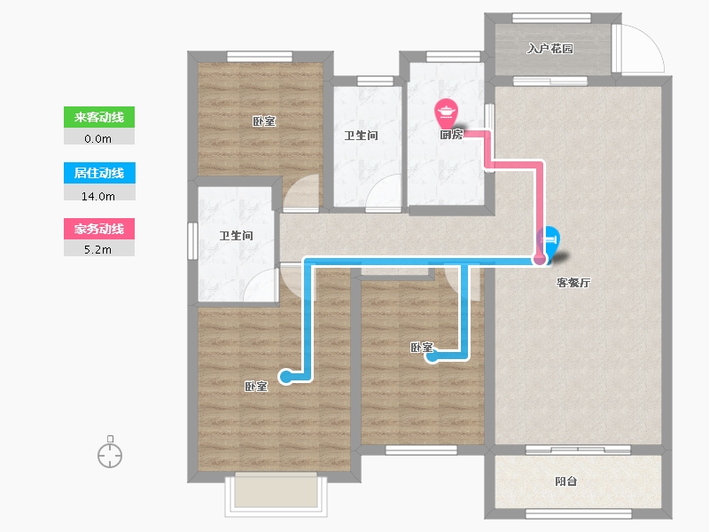 山东省-菏泽市-绿地城-105.00-户型库-动静线