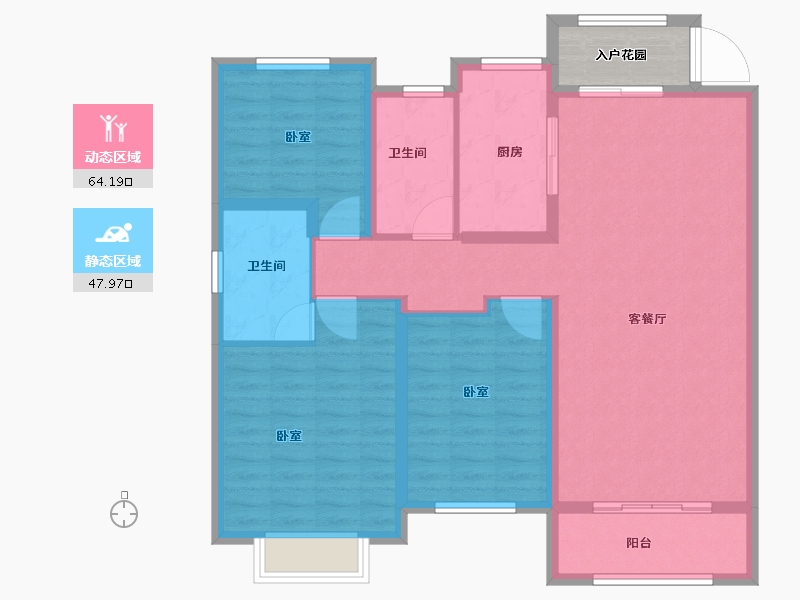 山东省-菏泽市-绿地城-105.00-户型库-动静分区