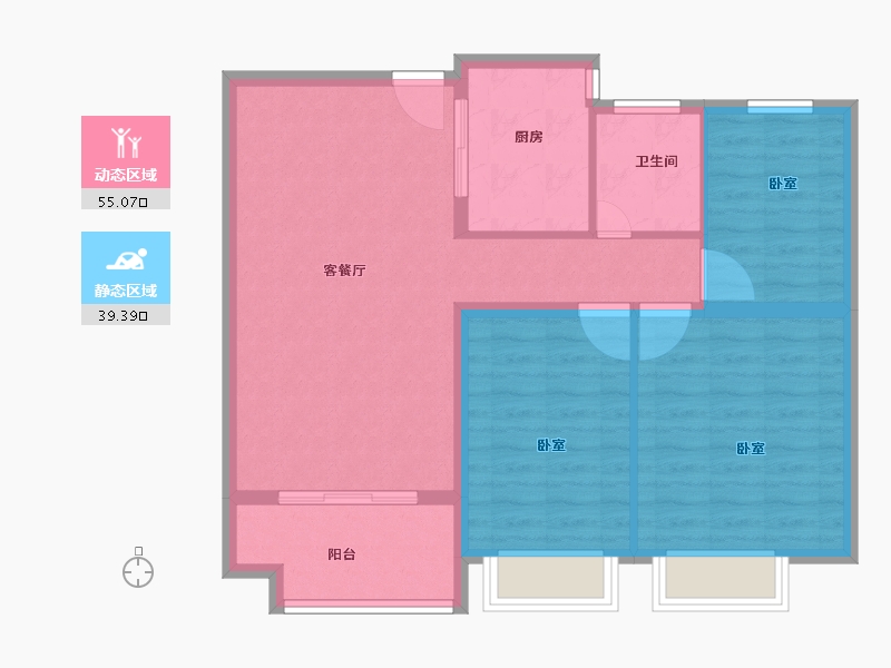 山东省-菏泽市-中央公馆（文庭雅苑）-85.58-户型库-动静分区