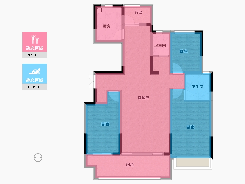 河南省-洛阳市-美的浩德云熙府-105.00-户型库-动静分区