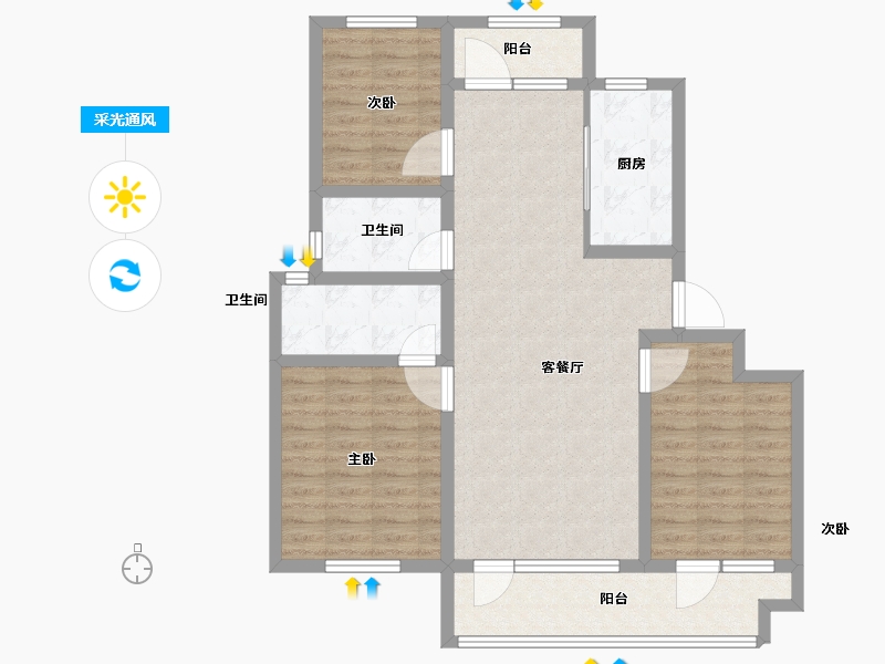 山东省-青岛市-智慧之城-96.00-户型库-采光通风