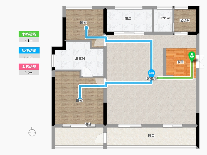 河南省-郑州市-鸿园MOON VILLA-111.01-户型库-动静线