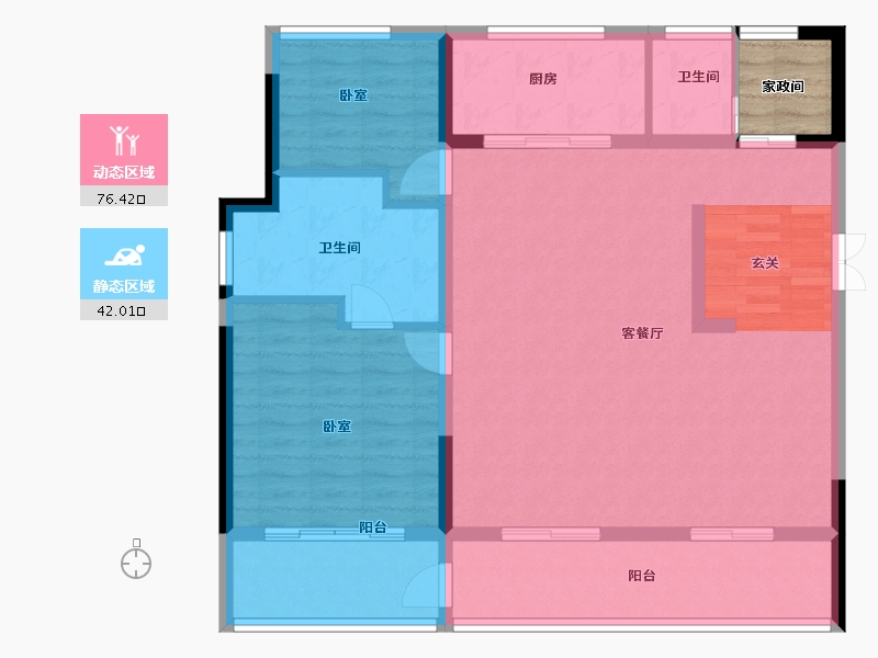 河南省-郑州市-鸿园MOON VILLA-111.01-户型库-动静分区