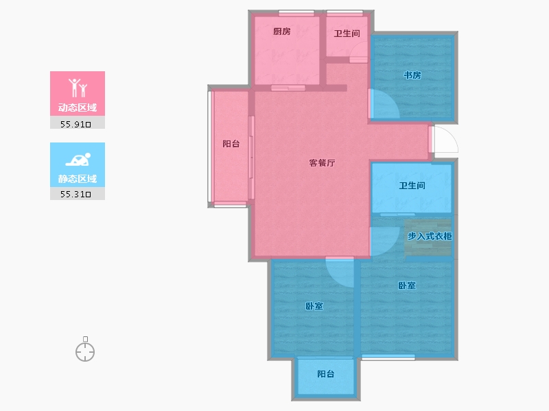 河南省-郑州市-绿城明月江南-100.00-户型库-动静分区