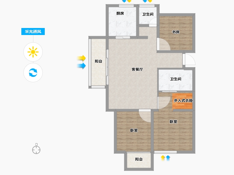 河南省-郑州市-绿城明月江南-100.00-户型库-采光通风