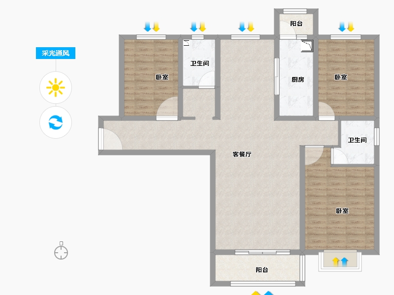 河南省-洛阳市-文兴水尚-112.33-户型库-采光通风