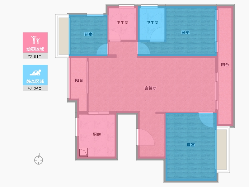 河南省-郑州市-昆明恒大国际健康城-112.59-户型库-动静分区